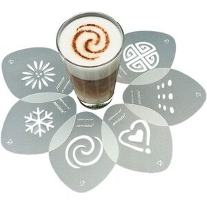 Aerolatte Stencil Set Cappuccino Art Set of 6 New & Reusable
